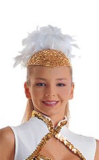 sequin teardrop headpiece & boa