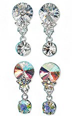 rivoli dangle earrings--pierced